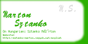 marton sztanko business card